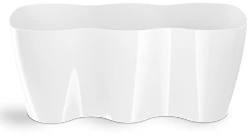 Tymar Dreifache Orchideentopf, Übertopf, Blumentopf, Kräutertopf, Pflanzentopf aus Kunststoff, Moderne, schlanke, Runde Form (Weiß dreifache, 35 cm x 12 cm)