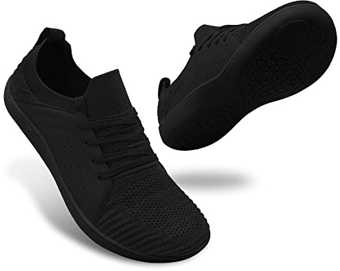 relxfeet Men's Barefoot Shoes Minimalist Cross-Trainer Wide Toe Walking Shoes Zero Drop Sole Lightweight Trail Running Sneakers Black 10.5