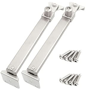 I-EASYDWW Window Hinges, Casement Window Stays, Casement Window Stopper, Casement Window Brace, Casement Window Lock, Angled Fixed Base, Sprayed Silver Style, 02 Model, 6 Fixed Slots, 1 Pair