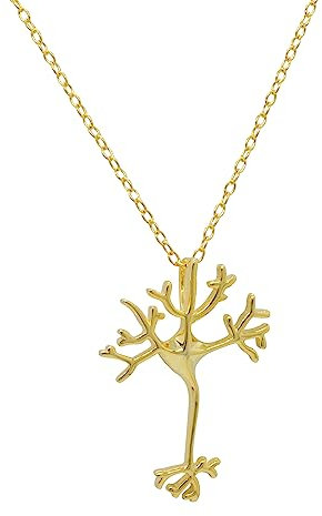 ScienceFox Neuron Necklace Chain made of 925 Sterling Silver in 3 colours Gold, Rose Gold, Silver and 7 cm extender (Rose Gold)