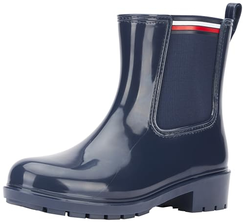 Tommy Hilfiger Essential Corporate Rainboot FW0FW07762, Stivale Basso Donna, Blu (Space Blue), 38 EU
