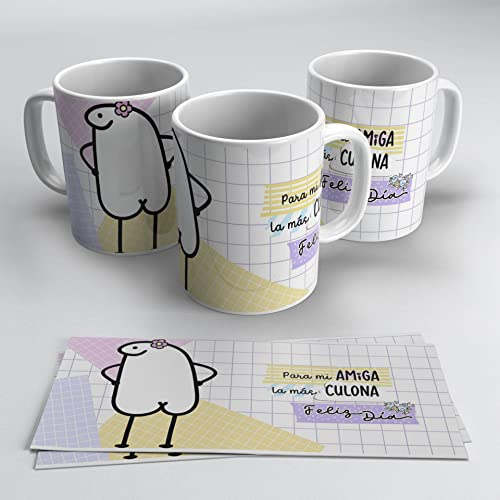 Taza de regalo para amigas con diseño divertido La más Culona. Mejores amigas Tazas Flork - Cerámica 350ml
