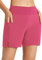 BALEAF Pantaloncini da bagno da donna, a vita alta, con tasche, fodera ad asciugatura rapida, UPF50+, rosa, M