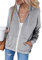Jhsnjnr Women's Long Sleeve Zip Up Hoodies Casual Lightweight Jackets Drawstring Sweatshirt with Pockets Grey