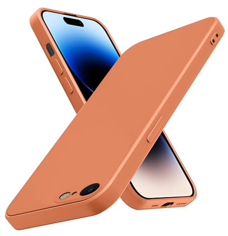 CMYFUTNG for iPhone SE 2022/3rd/2020,iPhone 8/7 Case,[Silky Touch Premium Liquid Silicone][Camera Protection] [Soft Anti-Scratch Microfiber Lining],Slim Soft Shockproof Phone Case,Orange 1-ip8g-10