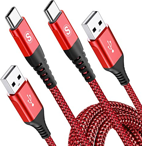 2Pack 2M USB C Charger Cables, Super Fast Charging Type C Phone Wire for 15 Plus Pro Max, Samsung Galaxy S23/S22/S21/S20/S10/S9 A54/A53/A34/A14/A12 Z Flip 3/4/5 iPad Pro Google Pixel PS5 Tablet
