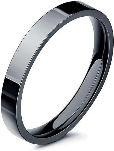 aesdox 14K Gold gefüllte Ringe für Frauen, 3mm Stapelbarer Ehering aus Gold für Mädchen, Dünner Goldener Fingerring, Schwarz Größe 17.25