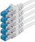 1CONN 5x 0,25 M - Câble réseau CAT-6a Câble Ethernet Lan Patch Connecteur RJ-45 SFTP 10GB/s - Pack de 5 Blanc