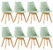 EGGREE 8er Set Esszimmerstuhl Skandinavischer SGS Geprüfter, Design Küchenstuhl Essstühle mit Polsterstuhl et Massivholz Buche Bein, Eiscreme-Grün