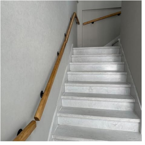 Handlauf Geländer Holzhandläufe für Innentreppen, 4ft Wandmontage Lofts Treppe Geländer Sicherheit Anti-Rutsch Handläufe Unterstützung Stab komplett, für Bars Kindergarten Geländer Korridor ( Size : L