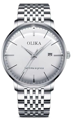 dirocoro Armbanduhren FüR Herren 41 mm großes Zifferblatt Automatikuhren Business LäSsig 30M Wasserdich Neu Armbanduhr Herren Leuchtende Uhr Mit Datumsanzeige 2 Arten Von Riemen Herrenuhr