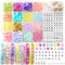 Liangding 800pcs Perline per Braccialetti, 8 mm 16 Colori Perline di Vetro per Bracciali con 300 Lettere, Bracciale Kit Craft, DIY Craft Decorazione