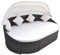 Mengtu Sonneninsel mit Sonnendach Sonnenbett mit Dach Gartenliege Liege Lounge Sitzgruppe Sonnenliege für Pools Garten Terrasse Poly Rattan Braun Gartenmöbel