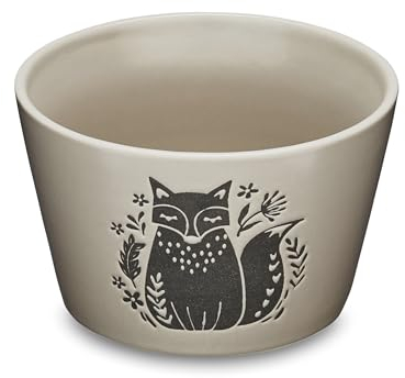 Cooksmart British Designed Fox Woodland Cereal Bowl | Ceramic Cereal Pot with Modern Designs | Microwave Safe Cereal Bowls Perfect for Any Kitchen - Woodland
