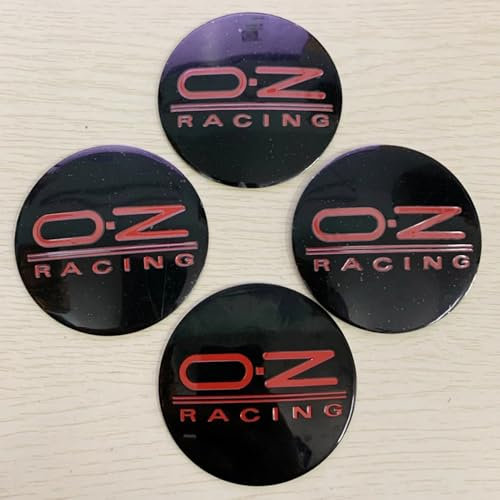 ZGCYK 4 Stück Radnabenkappen Aufkleber für OZ 62MM Felgendeckel Radkappen Reifen Felgen Radnabenabdeckung Zubehör,Blackstyle