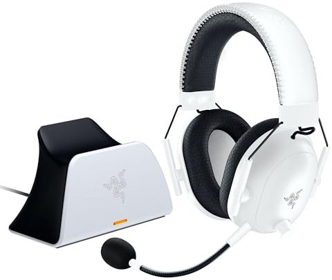 Razer BlackShark V2 Pro for Playstation - White + Universal Quick Charging Stand for Playstation 5 - White