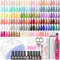 COSCELIA Vernis Semi Permanent 40PCS, Ponceuse pour Ongles, 35 Couleurs Vernis à Ongles Nude Blanc Noir,Lampe UV Vernis Semi Permanent, Base et Top Coat Kit Manucure Outils Nail Art Set Cadeau Femme