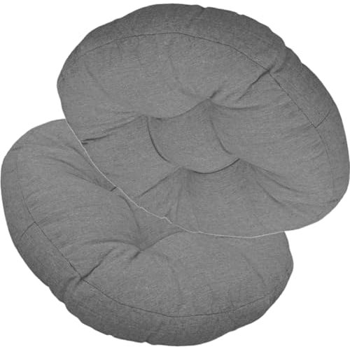 uyeoco Stuhlkissen Rund 40cm/45cm/50cm,für Esszimmer Küche Gartenstühle Dick rutschfest für den Außenbereich Boden Sitzkissen Matte Bürostuhl Kissen Waschbar(Dark Grey,2PCS_45X45CM)