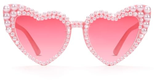 Etercycle Pearl Sunglasses, Heart Sunglasses Bachelorette Gifts, Vintage Heart Glasses For Bachelorette Party Favors
