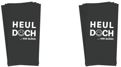 Grafik Werkstatt Taschentücher mit Spruch | Geschenkidee | 10 Stück | Heul doch (Packung mit 2)