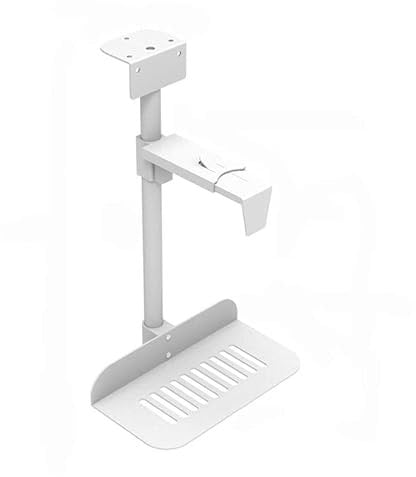 CPU Stand CPU Holder Under Desk Mount - Universal PC Case Holder Adjustable Under Desk Gaming PC Mount with 360° Swivel, Suspended PC Tower Holder Computer Mid-Tower Case(Pick white)