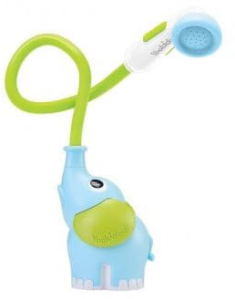 Jouet de Bain douchette Elephant de Bain Bebe 0-24 Mois (Jet d'eau aspergeur Leger) - Bleu / Vert - Set Cadeau Naissance et 1 Carte Tigre