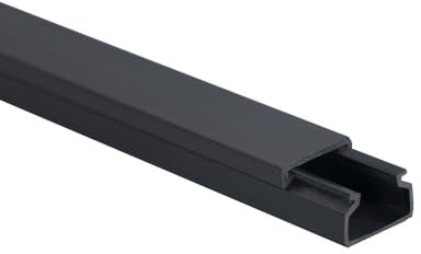 KOMIB Hochwertige Kabelkanäle Schwarz 10 Meter - 5 x 2m (5 Stück) Elektroinstallation Kabelkanal Kabelabdeckung Kabelmanagement Diverse Größen/VDE (15 x 10mm)