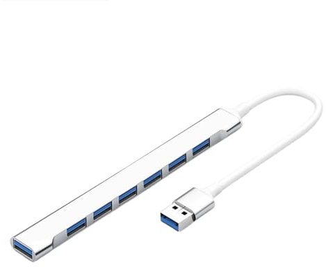 Laptop USB Hub - USB Expansion Docking Station, Multiport Dongle | Ultra-Thin USB Extender Hub, Computer Dock for Laptop, PC, Flash Drive, Keyboard, Compact USB Connector for Office, Home Use