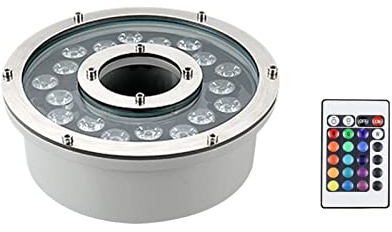 Unterwasser Landschaft Strahler für Garten Brunnen Pool RGB Tauchring Brunnen Licht IP68 18W Mittelloch 12V/24V mit Fernbedienung