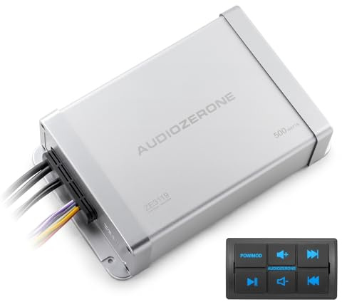 Marine Bluetooth Amplifier Car Audio System Waterproof Multifunction Remote Control Class D Amp ATV UTV 4K Output (Silver)