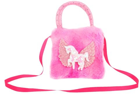 HEMOTON Girls Unicorn Plush Crossbody Bag Leichte Und Vielseitige Umhängetasche Für Junge Mädchen Für Schule Reisen Und Täglichen Gebrauch Mit Süßem Einhorn-Design Und Viel Für