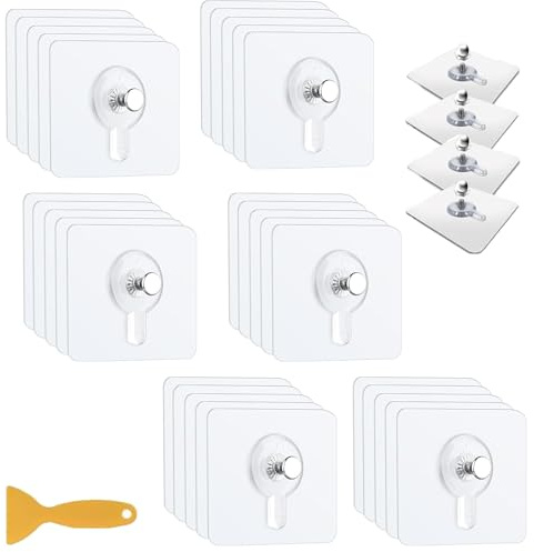 FISH DRAGATE 30 pcs self-adhesive picture hooks,klebehaken bilder,picture hanging with scraper,klebenagel selbstklebend bilderhaken,klebeschrauben for bathroom, kitchen, shower room