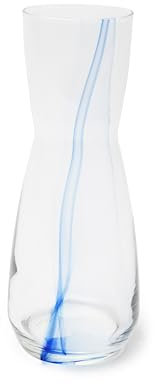 Excelsa Santorini Carafe en verre soufflé avec dégradé bleu, 1 litre
