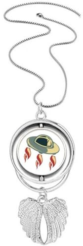 Universum Alien Monster UFO-Anhänger, Engelsflügel, rotierende Halskette, Schmuck