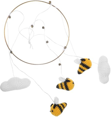 Mobestech Nordischer Bienenwolken Anhänger aus Metall Wiederverwendbar und Leicht zu Dekorieren Kreative Hängende Dekoration für Indoor Szenen im Gelbton