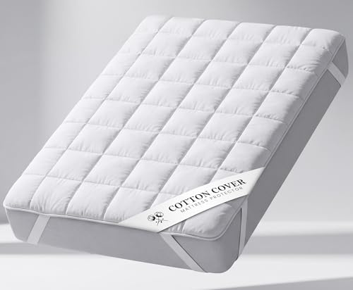 Weicher Matratzenschoner 200x200cm mit Baumwolle - Matratzenauflage für Matratzen bis 30cm - Bei 60°C waschbar & Öko-Tex für mehr Hygiene im Bett - Schutz für Boxspringbett & Topper