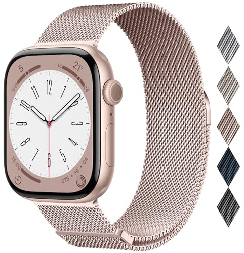 Metal Magnetic Milanese Loop Compatible with Apple Watch Straps Women Men | For iWatch Series 11 10 9 8 7 6 5 4 SE Ultra 3 2 1, Stainless Steel Adjustable bands 38mm 40mm 41mm 42mm 44mm 45mm 46mm 49mm