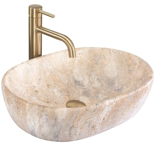 Rea- Aufsatzwaschbecken Amelia Savana Matt 48 Oval, Imitationsstein