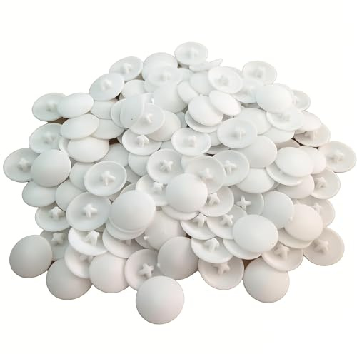 40 Pcs White Screw Cap Covers, Plastic Cross Head Screw Cover Caps for Concealing Fixings, Fits Most 6–10 Screws, Decorative Screw Caps for Furniture Wardrobe Cabinet Repair