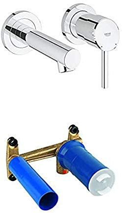 Grohe Concetto 2-Loch-Badarmatur, Ausladung 147 mm 19575001 + Grohe Einhand Unterputz-Universal-Einbaukörper