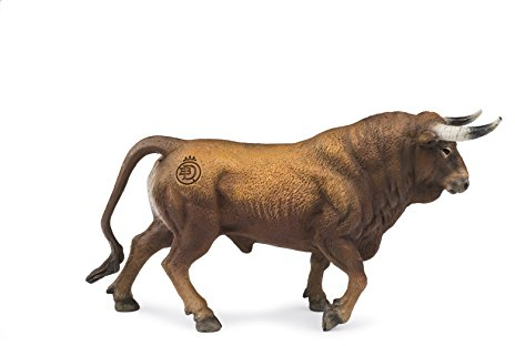Deqube - Toro Bravo Colorado Trotando - Figura Coleccionable Pintada a Mano - Tamaño 15x8x4 cm - Modelo (90110005)