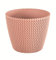 Round Flower Pot Planters for Indoor Outdoor Garden with Lovely Knitted Pattern in Stylish Pastel Colours (22cm, Peach)