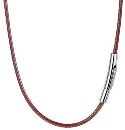 PROSTEEL Wax Rope Necklace Cord with Clasp 2mm 30 inches Mens Chain