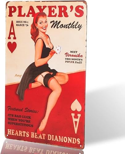 Yunuo- Garage Pin up Lady Route66 Tin sign Art wall decoration House Cafe Bar Vintage Metal craft