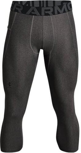 Under Armour UA HG 3/4 Legging, Pantaloni Uomo, Carbon Heather / Black, XL