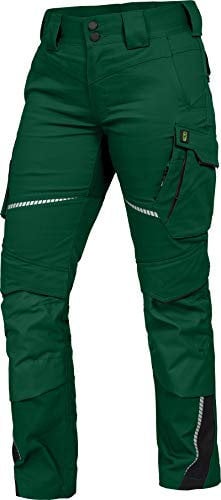 Leibwächter Damen Arbeitshose Flex-Line Grün, Gr. 52 – Robuste Workwear mit Stretch – Sicherheitshose für Frauen – strapazierfähige Berufsbekleidung für Handwerk
