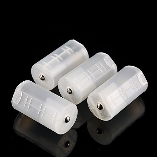 YOUTHINK 4 x AA auf Größe D Batterie-Adapter, Schalter-Konverter-Gehäuse, weiß, AA auf AA-Batterie-Adapter, AA auf D Adapter-Konverterhalter (Batterien sind Nicht im Lieferumfang enthalten)