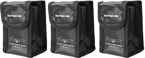MotuTech Anti-déflagrant Sac de Sécurité pour DJI AIR 2S / Mavic Air 2 LiPo Batteries Protection Anti-Explosion Stockage Housse (pour 1 Batterie * 3)