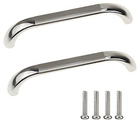 YPLonon Cabinet Pull Handles Brushed Nickel 10 Pack Drawer Handles 96MM Hole Centers Cupboard D Handles for Bathroom Kitchen Furniture with 20pcs Screws Aluminum Alloy (Silver)