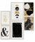 Heimlich® Premium Poster Set OHNE Bilderrahmen | 2 x DIN A3 & 4 x DIN A4 - ca. 30x42 & 21x30 | Stilvolle Poster Collagen mit passenden Bilder als Wanddeko » Abstrakt Gold Schwarz «